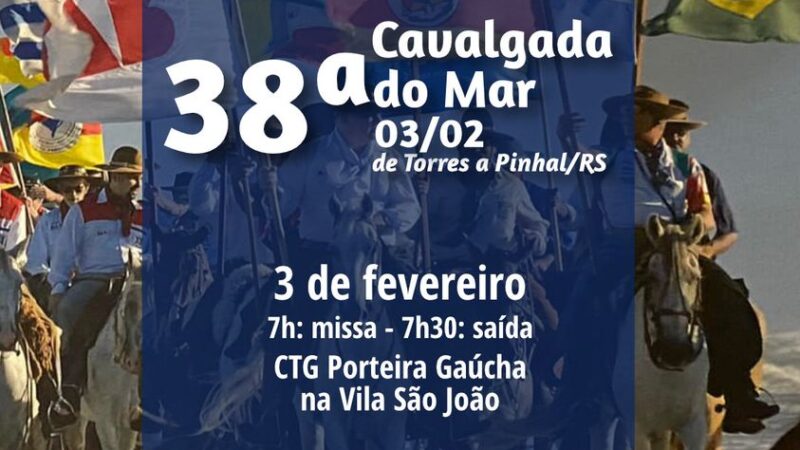 Cavalgada do Mar saí de Torres no próximo sábado 