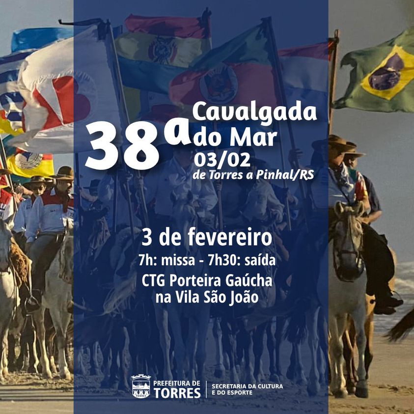 Cavalgada do Mar saí de Torres no próximo sábado 