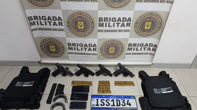 BM prende três homens e apreende quatro armas de fogo e três coletes balísticos em Tramandaí 