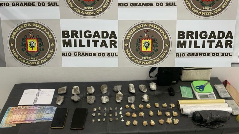 BM prende dupla com mais de 200 porções de drogas em Cidreira 