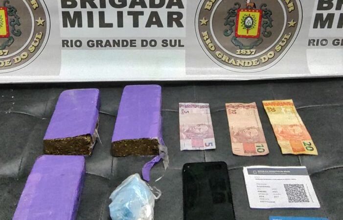BM prende homem com mais de 1kg de drogas em Cidreira