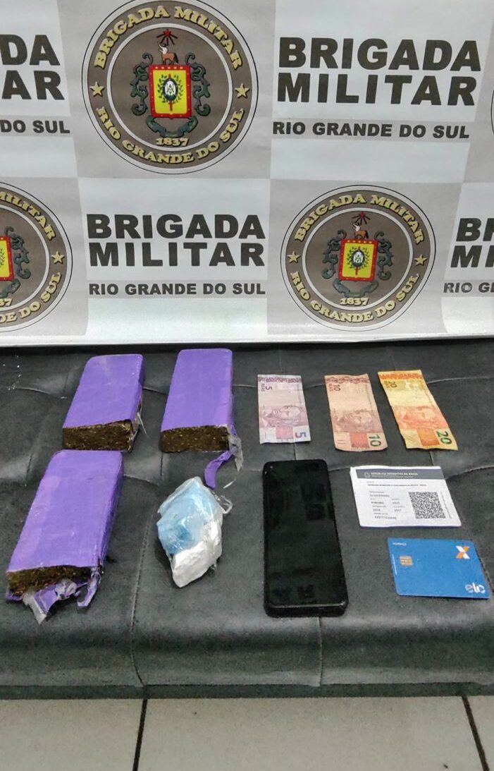 BM prende homem com mais de 1kg de drogas em Cidreira