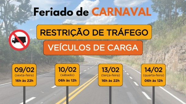 Caminhões têm restrição de tráfego no feriado de Carnaval 