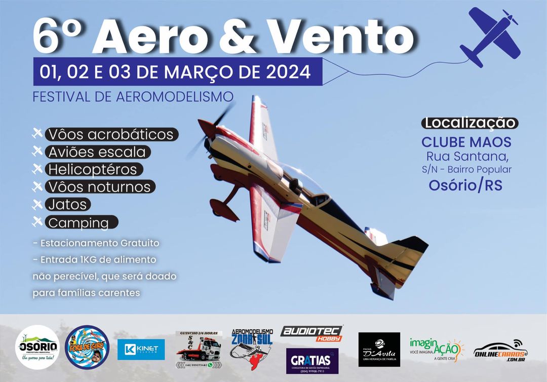 Vem aí a 6ª edição do Aero&Vento em Osório 