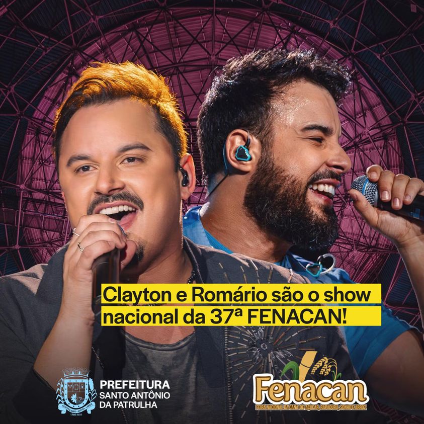 Clayton e Romário é o show nacional da 37ª FENACAN de Santo Antônio da Patrulha 