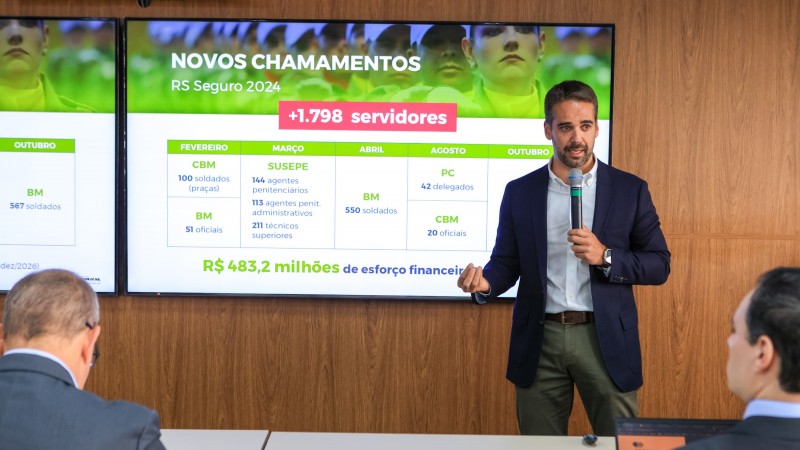 Eduardo Leite anuncia cronograma de chamamento de quase 1,8 mil servidores para a Segurança Pública do RS