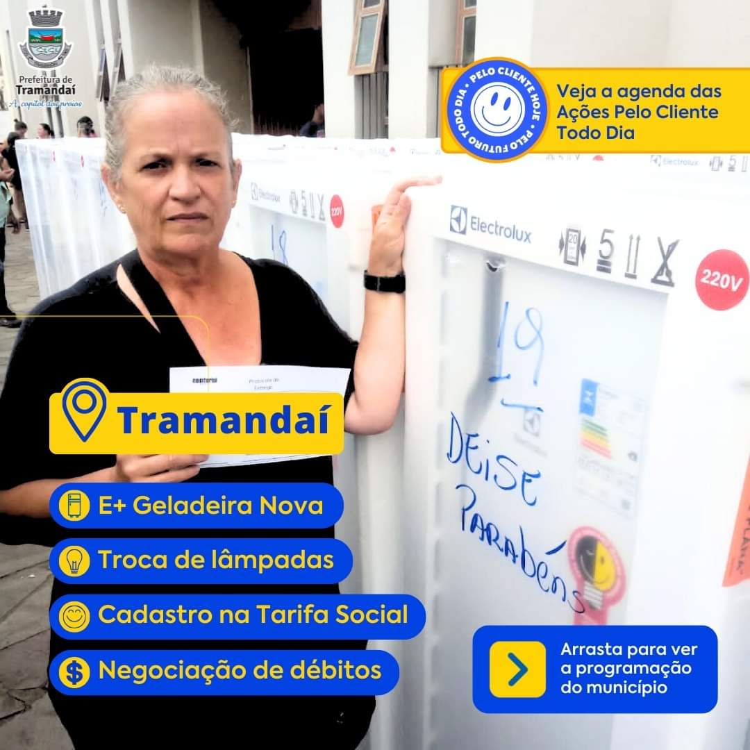 Mutirão E+ Comunidade da CEEE Equatorial irá efetuar troca de geladeiras usadas por novas em Tramandaí