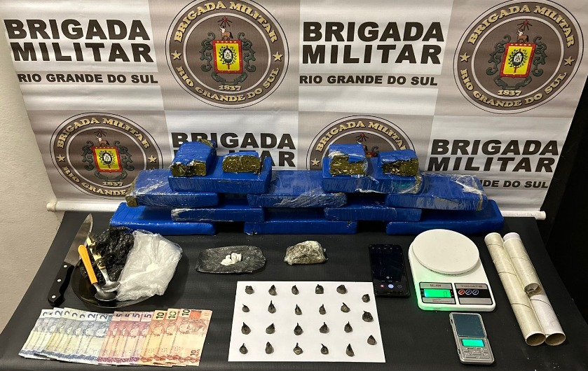 BM prende mulher com quase 8 kg de maconha em Torres