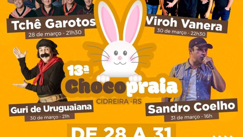 VEM AÍ A 13ª CHOCOPRAIA DE CIDREIRA