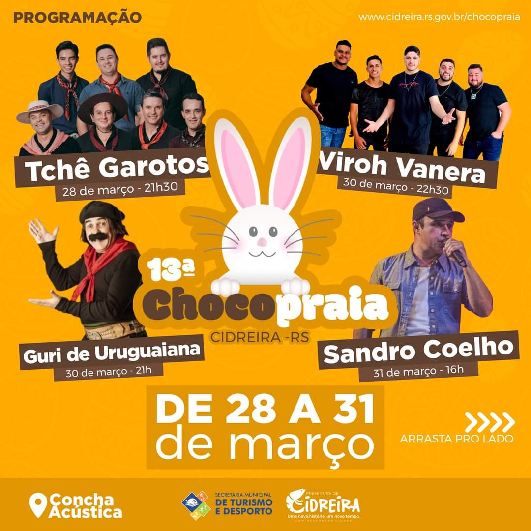 VEM AÍ A 13ª CHOCOPRAIA DE CIDREIRA