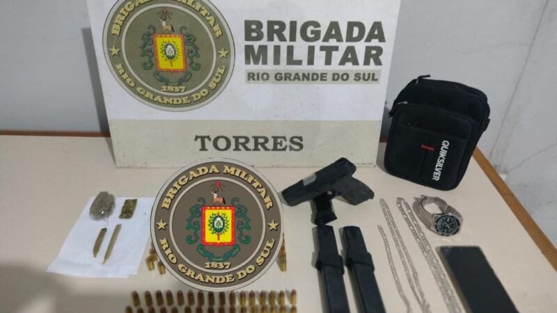 BM prende homem com arma e drogas em Torres