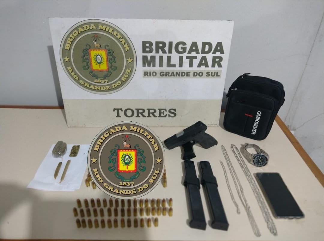 BM prende homem com arma e drogas em Torres 