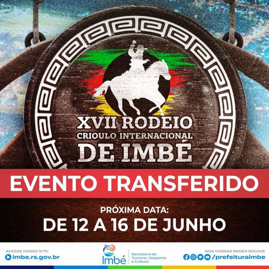 XVII RODEIO CRIOULO INTERNACIONAL DE IMBÉ É TRANSFERIDO PARA JUNHO