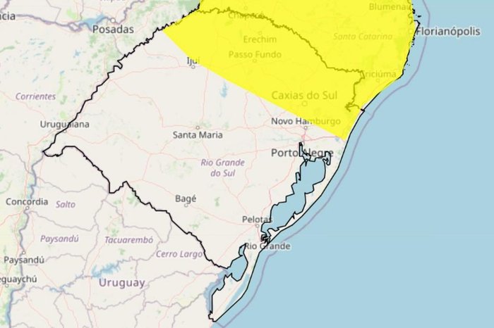 Inmet divulga aviso de perigo potencial para regiões do RS