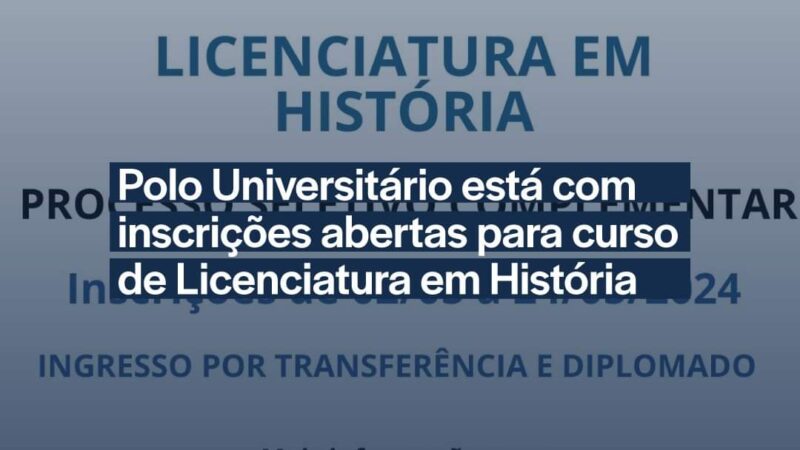 Polo Universitário Santo Antônio está com inscrições abertas para o curso de Licenciatura em História