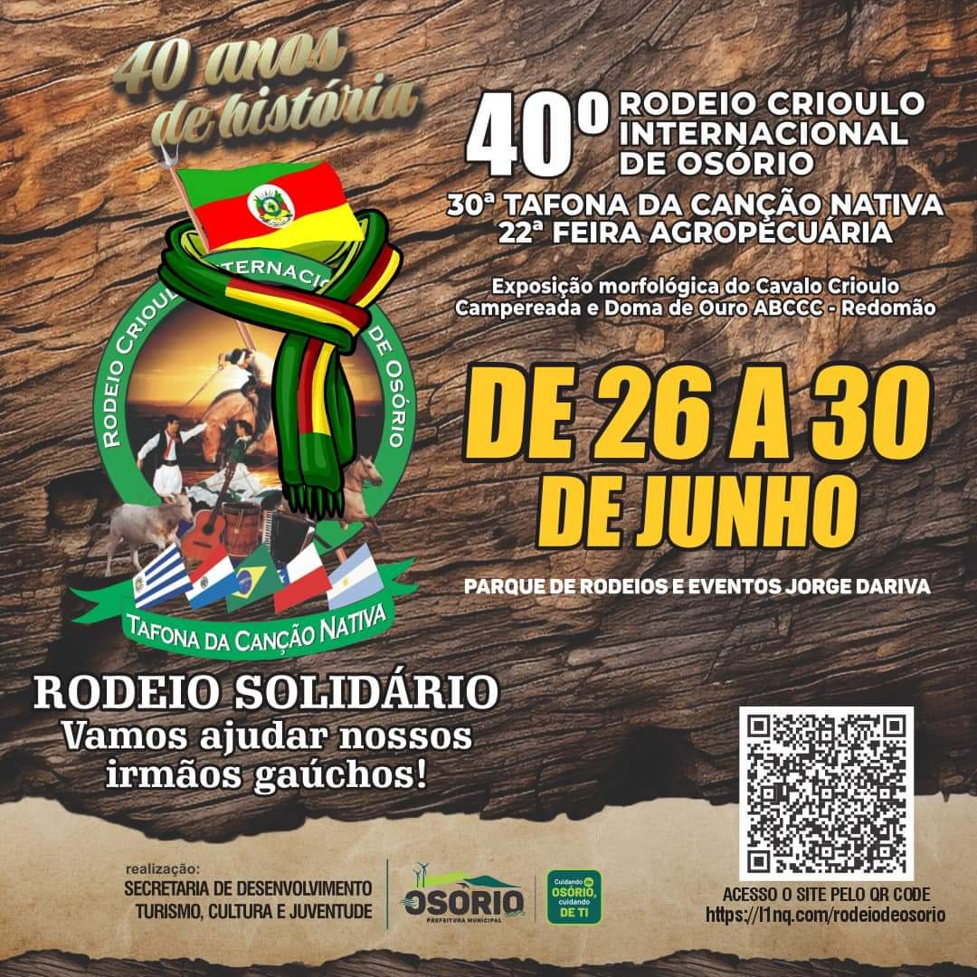 40° edição do Rodeio Crioulo Internacional de Osório será solidário