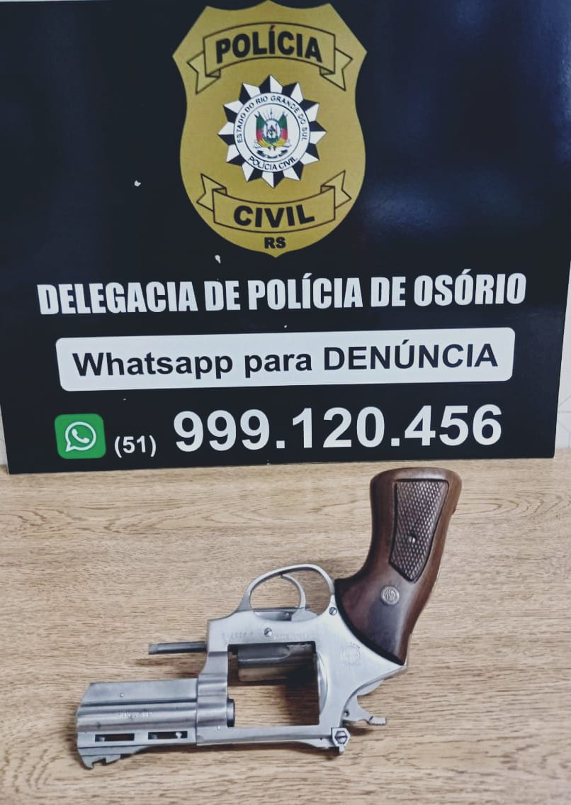 POLÍCIA CIVIL APREENDE ARMA DE FOGO EM INVESTIGAÇÃO DE VIOLÊNCIA DOMÉSTICA EM OSÓRIO