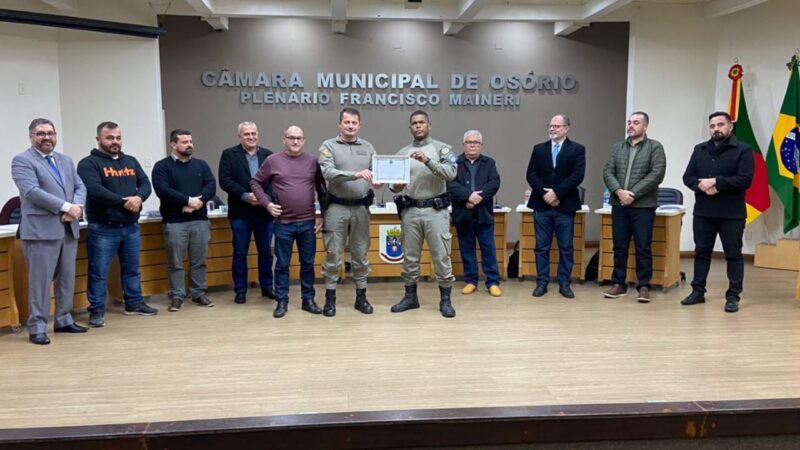 8° BPM recebe homenagem na Câmara de Osório pelos seus 54 anos de serviço