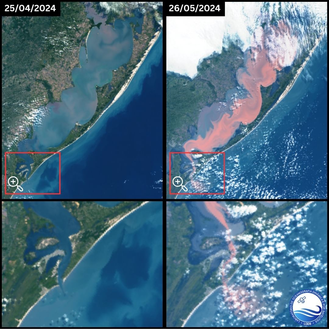 Mancha de sedimentos da Lagoa dos Patos chega ao oceano