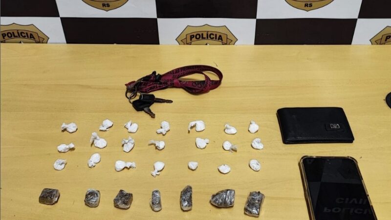 POLÍCIA CIVIL PRENDE HOMEM EM FLAGRANTE POR TRÁFICO DE DROGAS EM CAPÃO DA CANOA