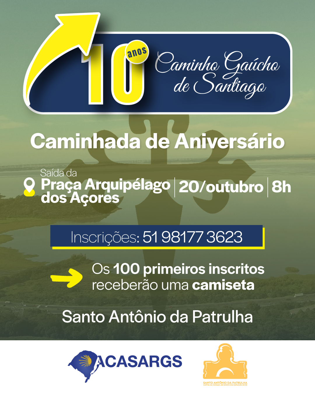 Inscrições para a Caminhada de 10 anos do Caminho Gaúcho de Santiago