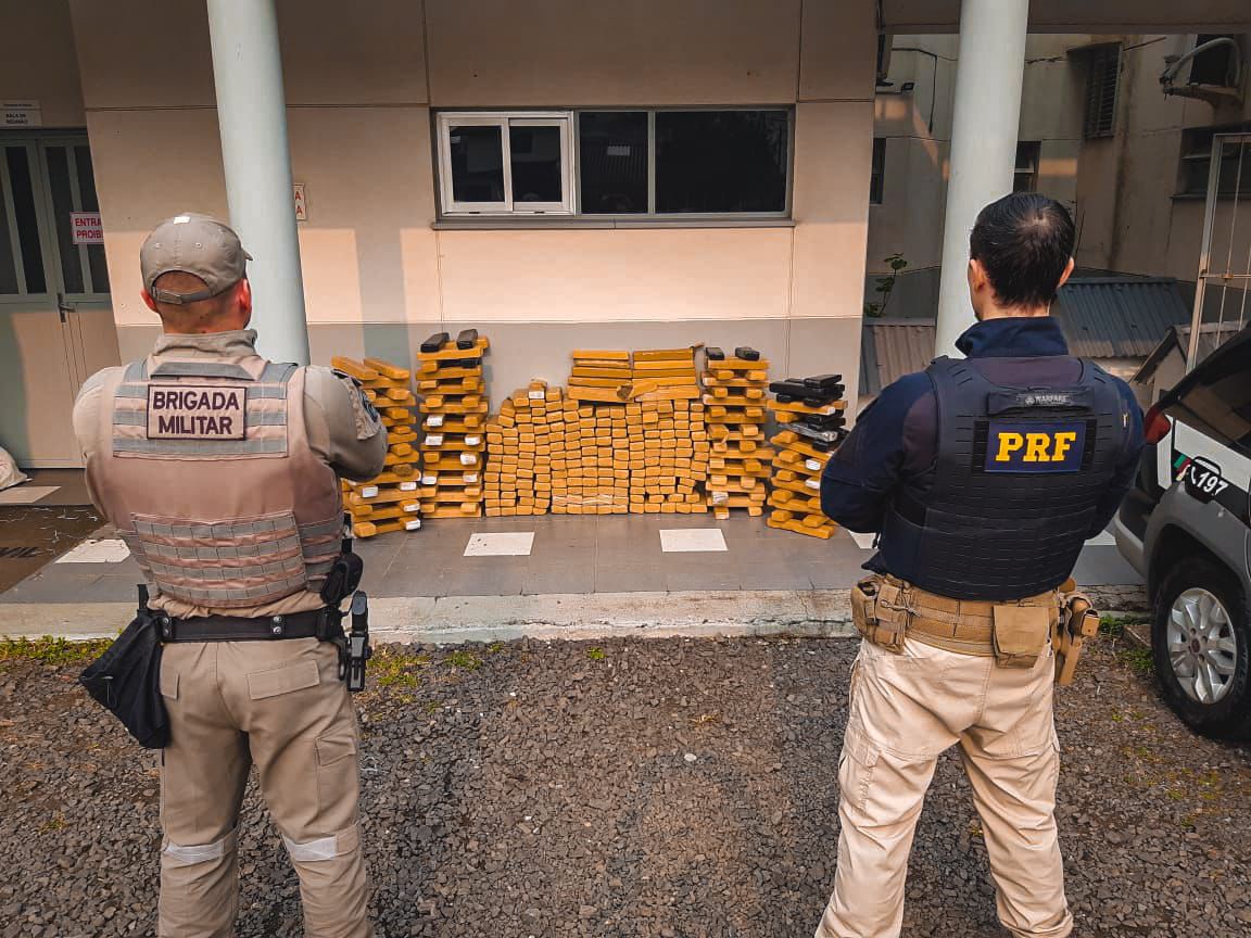 PRF e BM prendem traficante transportando quase 300 quilos de maconha em Osório