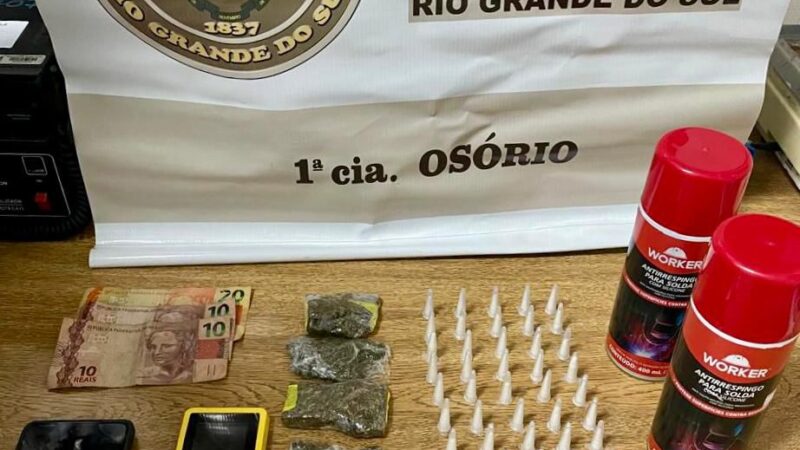 Homem é preso com cocaína e maconha em Osório