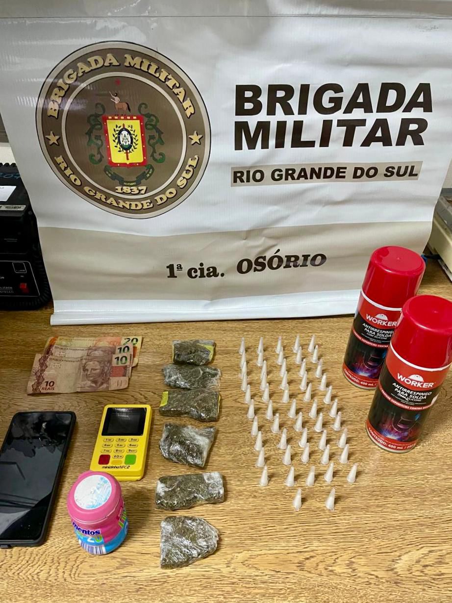 Homem é preso com cocaína e maconha em Osório