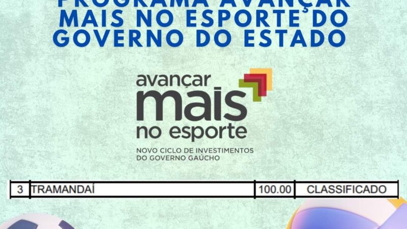 Tramandaí é contemplada pelo programa Avançar Mais no Esporte do Governo do Estado