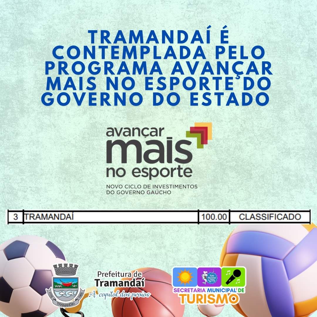 Tramandaí é contemplada pelo programa Avançar Mais no Esporte do Governo do Estado