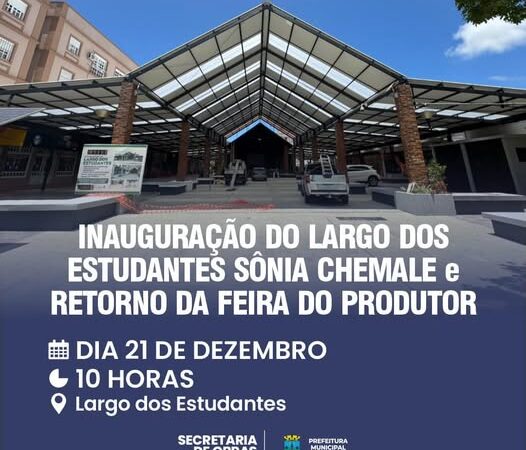 Largo dos Estudantes Sônia Chemale será reinaugurado neste sábado em Osório