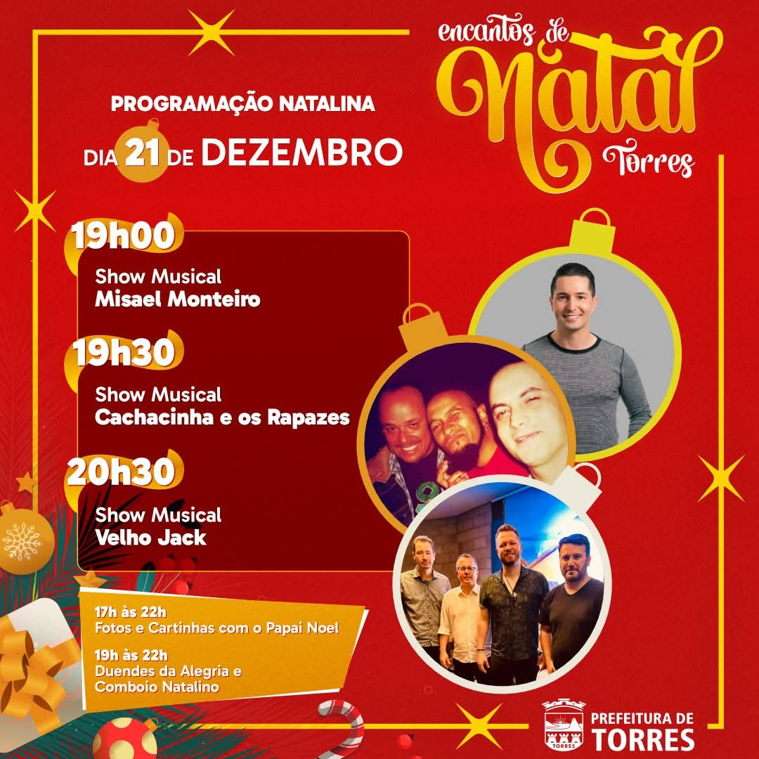 Torres celebra os Encantos de Natal com programação especial no último final de semana e Caravana Natalina