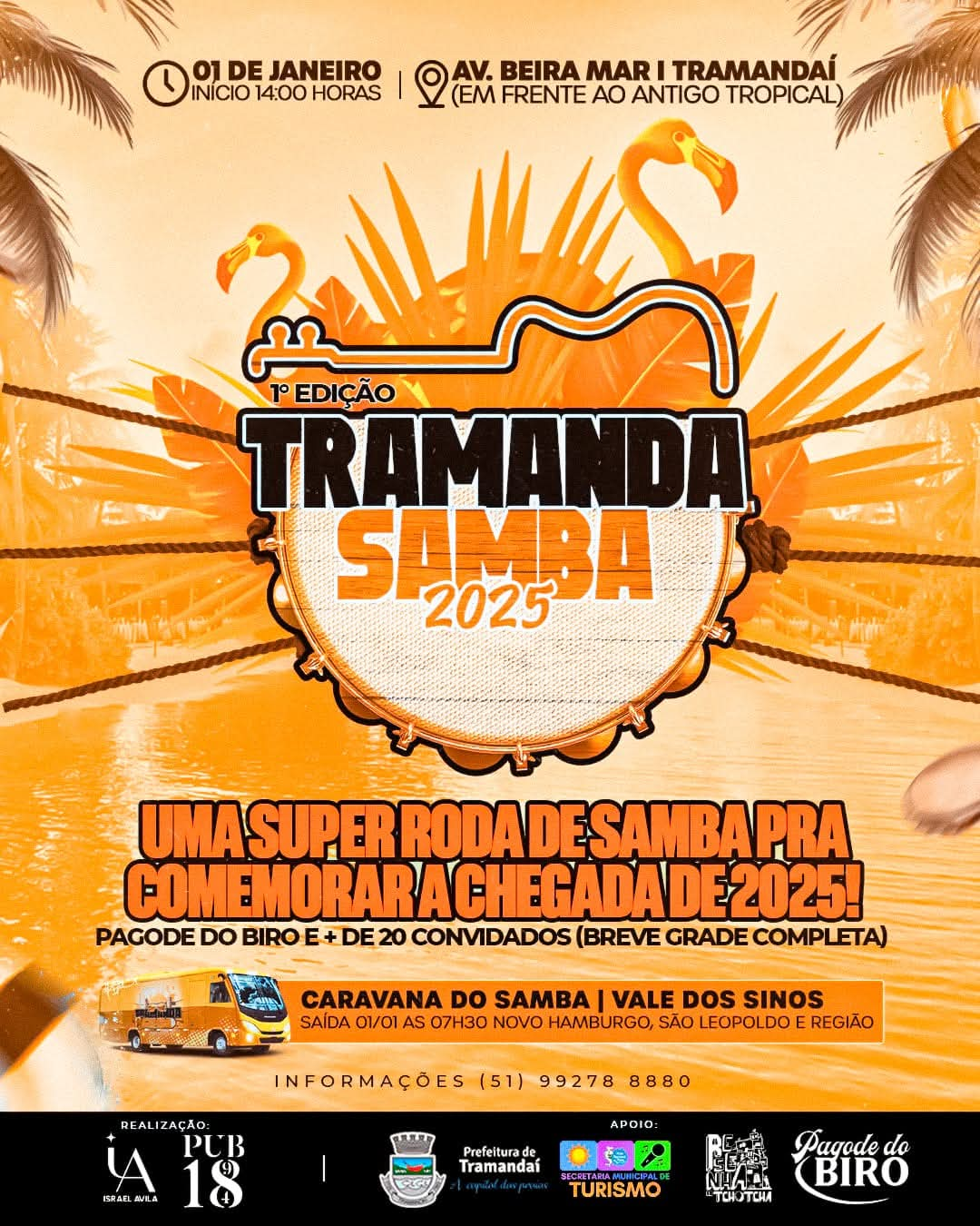 Tramanda Samba 2025 acontece nesta quarta-feira na Beira-Mar