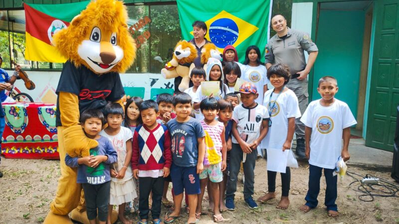 Brigada Militar realiza primeira formatura do Proerd em terra indígena no Litoral Norte