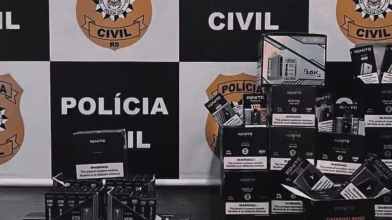 Polícia Civil apreende mais de 400 vapes em operação contra comércio ilegal em Capão da Canoa