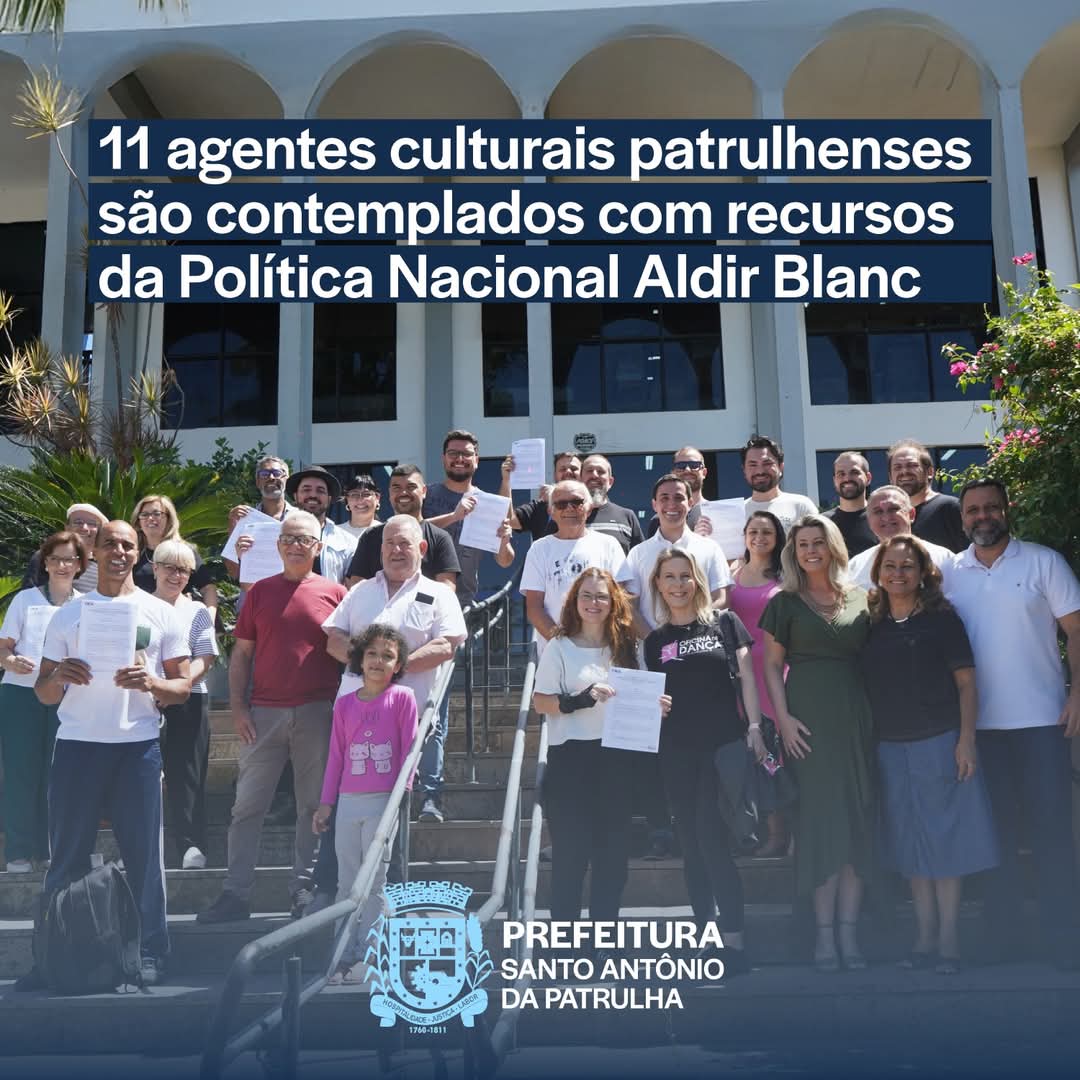 11 agentes culturais patrulhenses são contemplados com recursos da Política Nacional Aldir Blanc