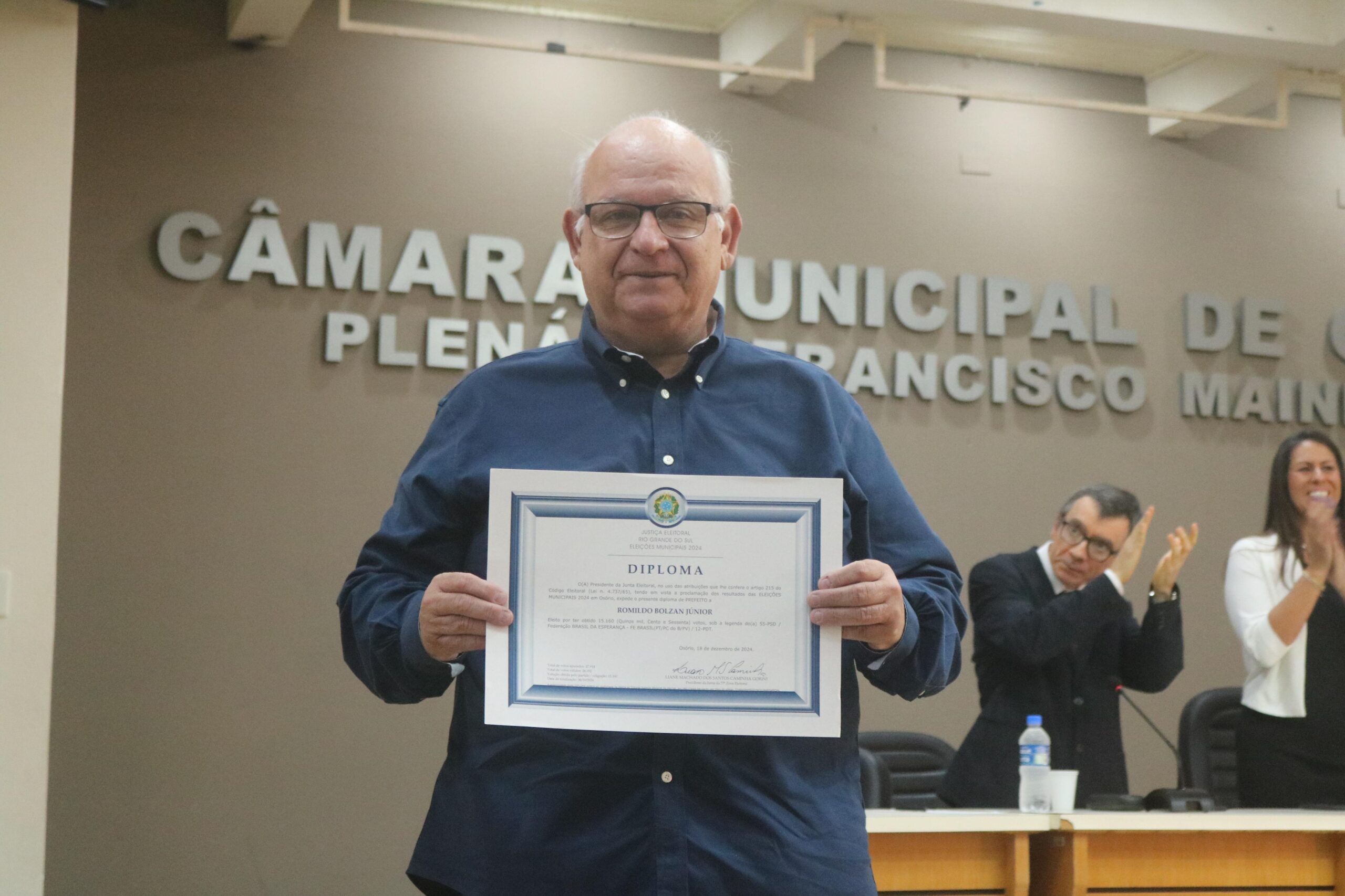 Romildo Bolzan Júnior é diplomado prefeito de Osório pela Justiça Eleitoral