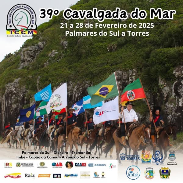 39ª Cavalgada do Mar: chega em Torres no dia 28 de fevereiro