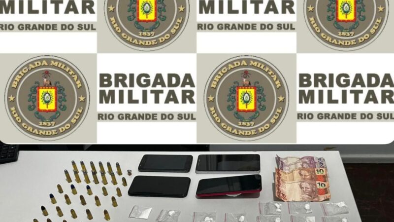 Brigada Militar realiza ação em Atlântida Sul, prende dois homens e apreende drogas e munições