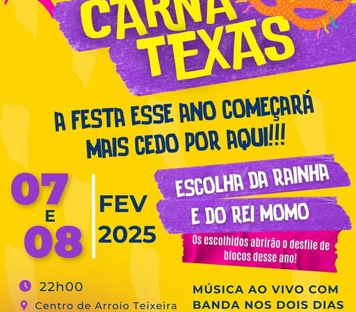 Pré-CarnaTexas agita praia de Arroio Teixeira com escolha da Rainha e Rei Momo