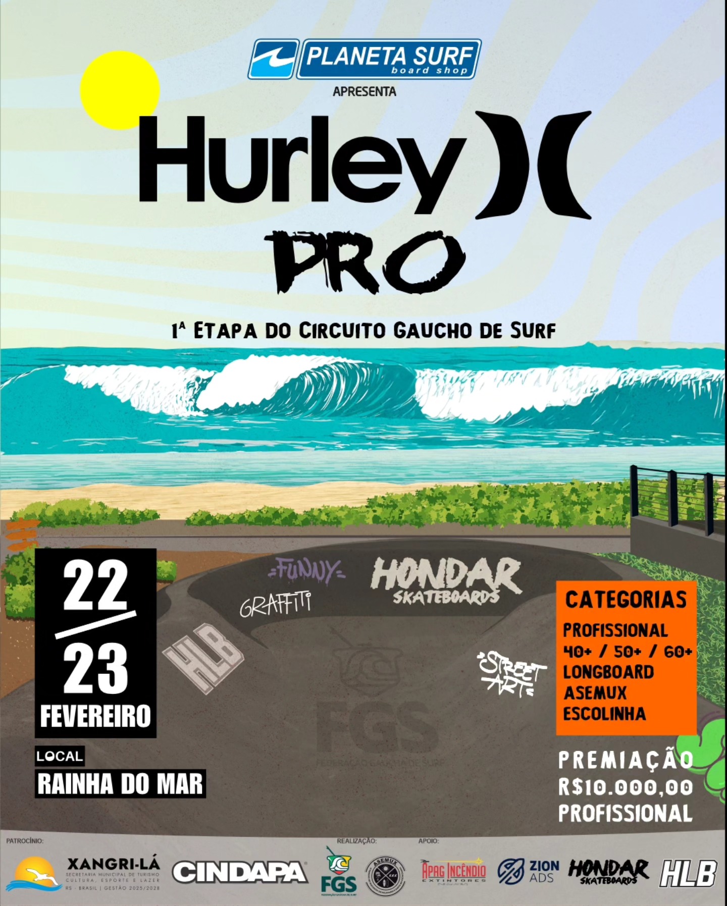 Hurley Pro abre Circuito Gaúcho de Surf em Rainha do Mar