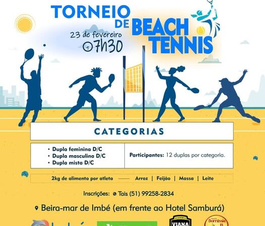 BEIRA-MAR DE IMBÉ SERÁ PALCO DE TORNEIO DE BEACH TENNIS