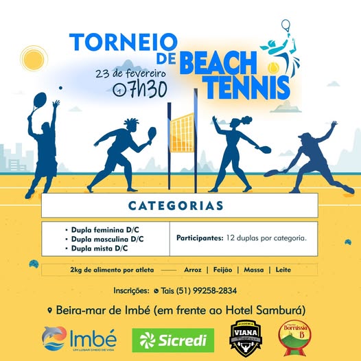 BEIRA-MAR DE IMBÉ SERÁ PALCO DE TORNEIO DE BEACH TENNIS