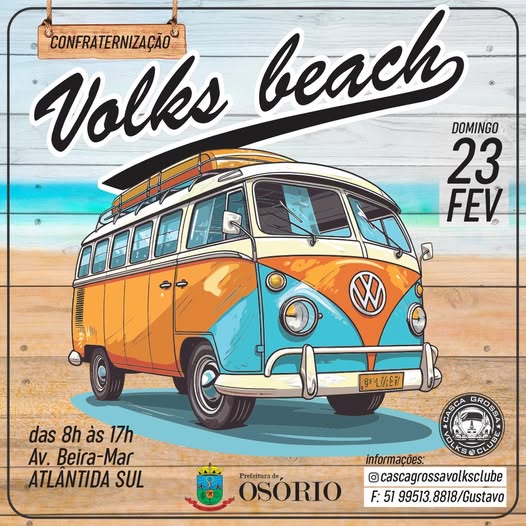 VOLKS BEACH PROMOVE ENCONTRO DE CARROS ANTIGOS NESTE DOMINGO EM ATLÂNTIDA SUL