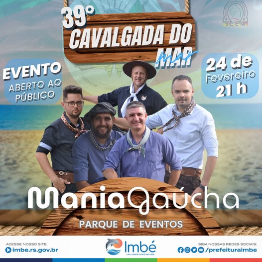 39ª CAVALGADA DO MAR TERÁ SHOW DA BANDA MANIA GAÚCHA