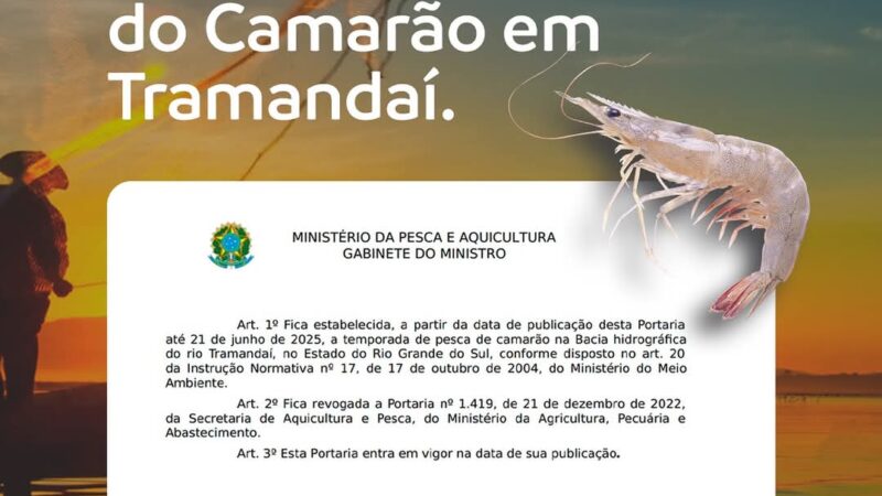 Governo Federal libera pesca do camarão no Rio Tramandaí