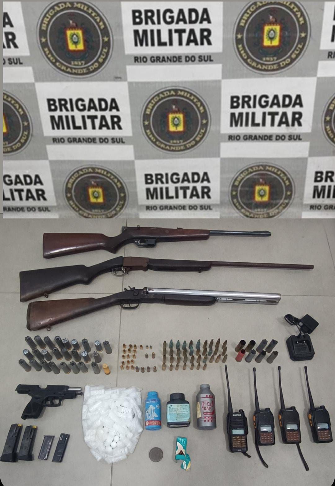 Brigada Militar prende três homens e apreende cinco armas e mais de 50 munições em Tramandaí e Imbé