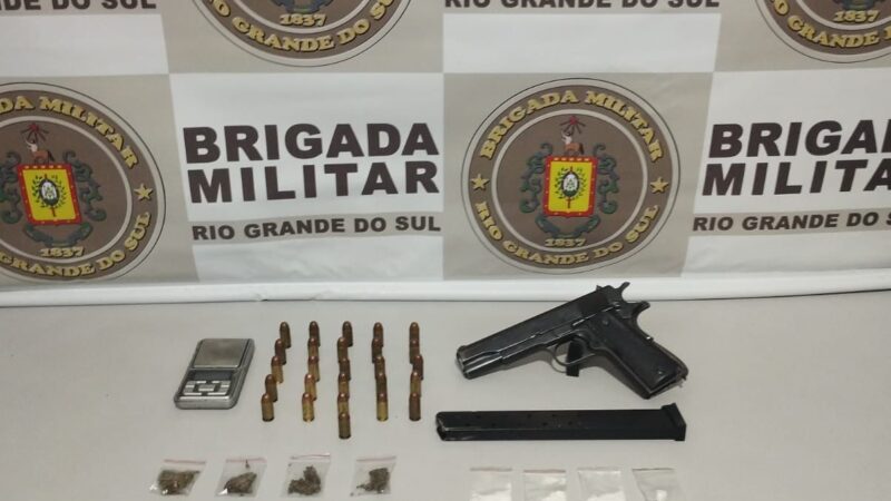 Homem é preso por tráfico de drogas e porte ilegal de arma de uso restrito em Osório