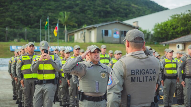 Brigada Militar realiza mais uma edição da Operação Batalhão-Escola com reforço de 392 policiais em formação no Litoral Norte