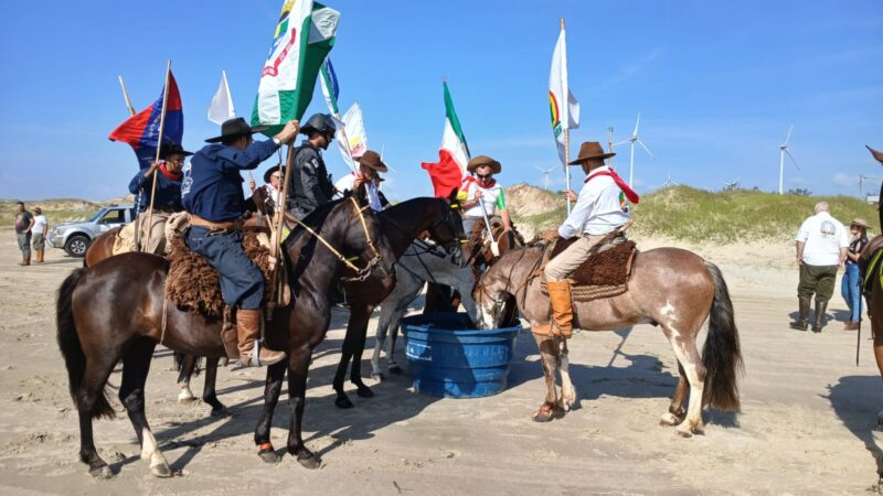 Corsan oferece hidratação aos animais da Cavalgada do Mar no percurso de Cidreira a Torres